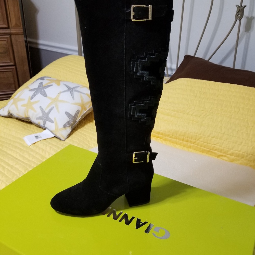 Tall Black Suede Boots